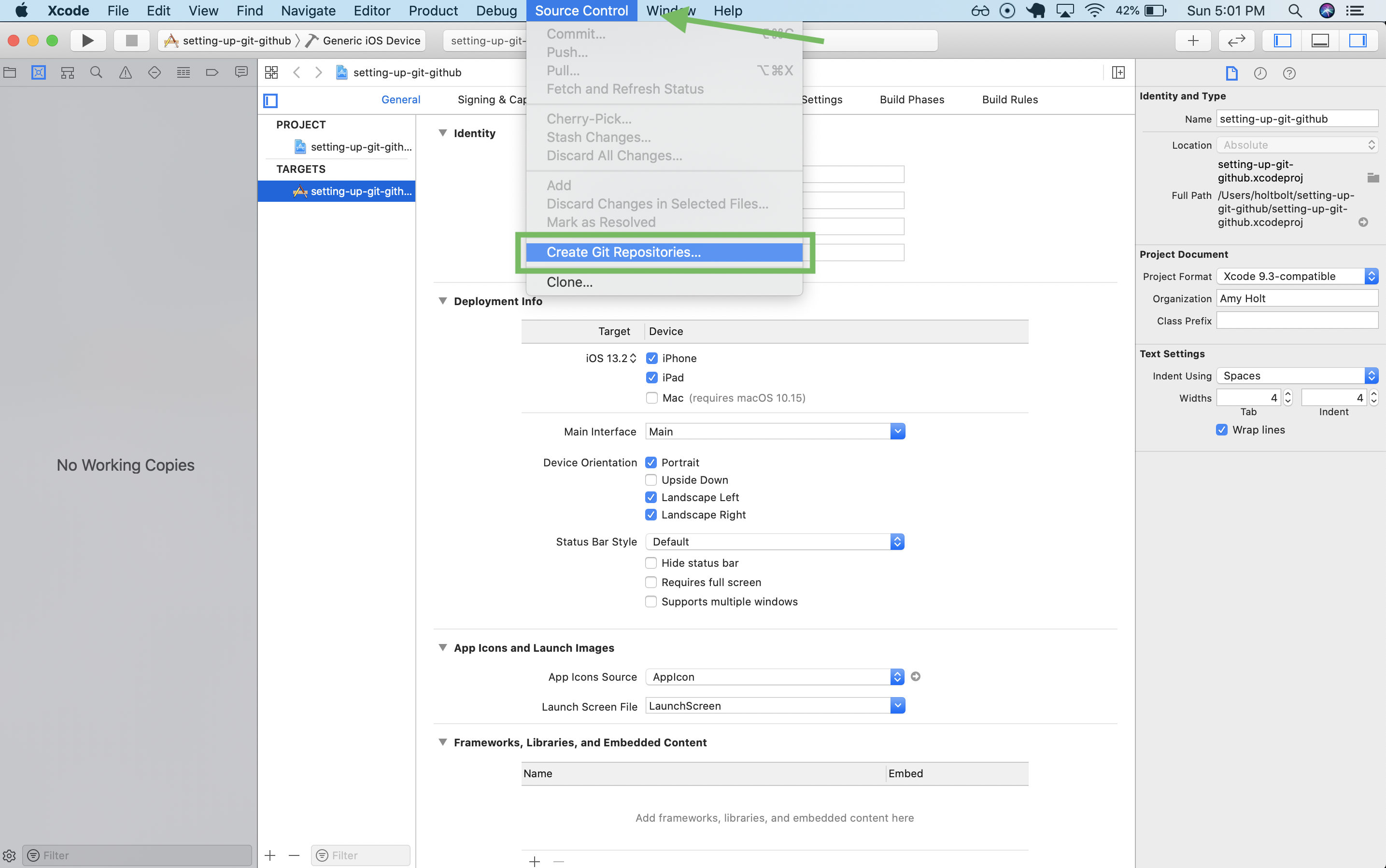 Screenshot illustrating directions above