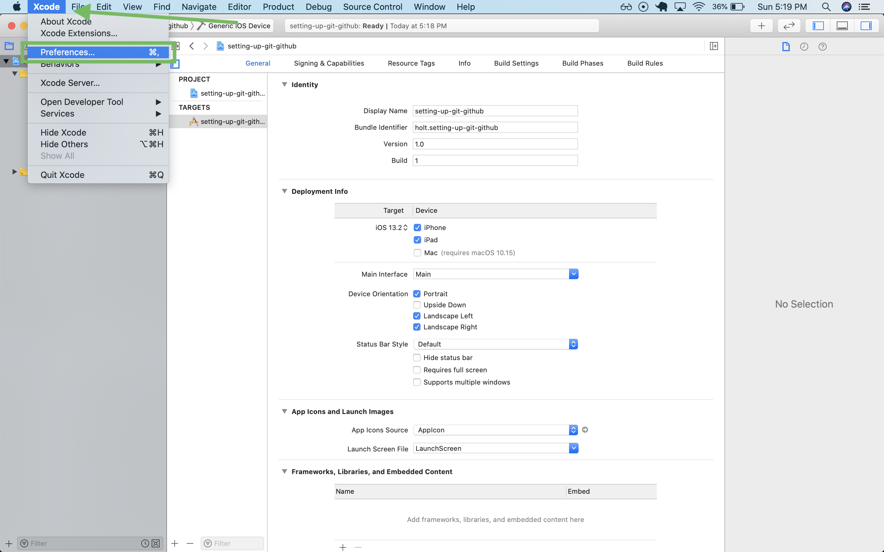 Screenshot illustrating directions above