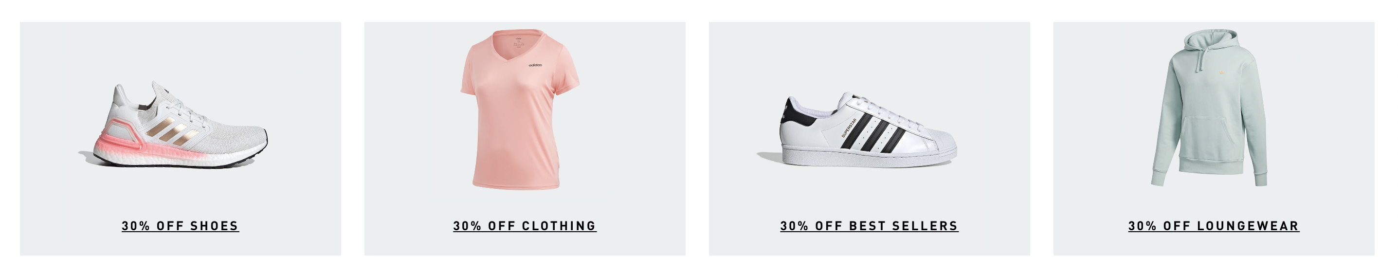 Screen shot from Adidas landing page